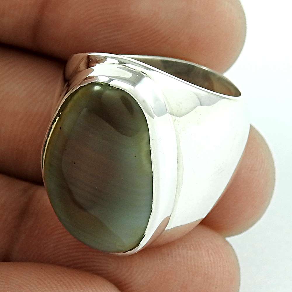 Natural Imperial Jasper Cocktail Boho Ring Size 7 925 Silver For Girls E16
