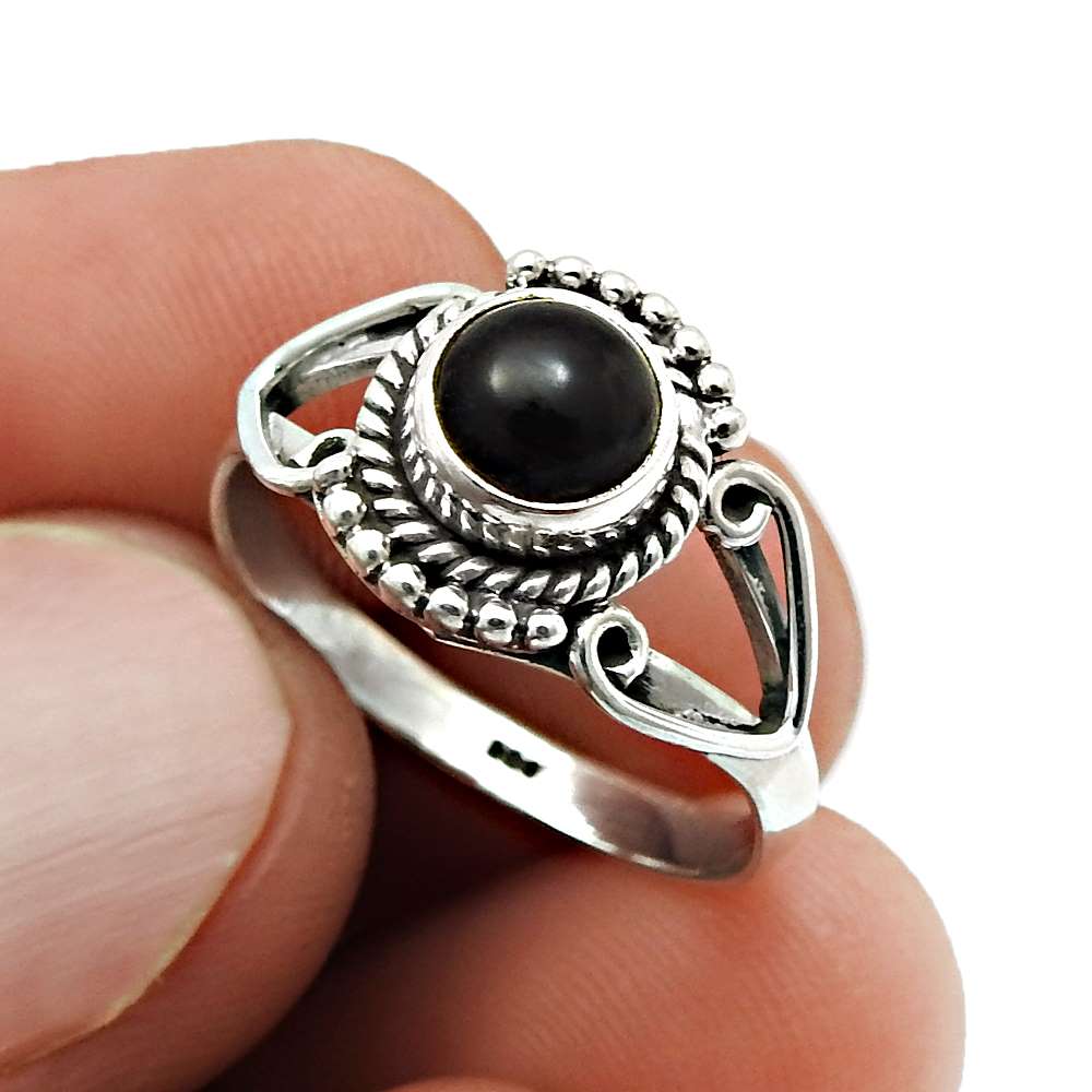 Natural Labradorite Gemstone Cocktail Ring Size 8 925 Sterling Silver Jewelry B5