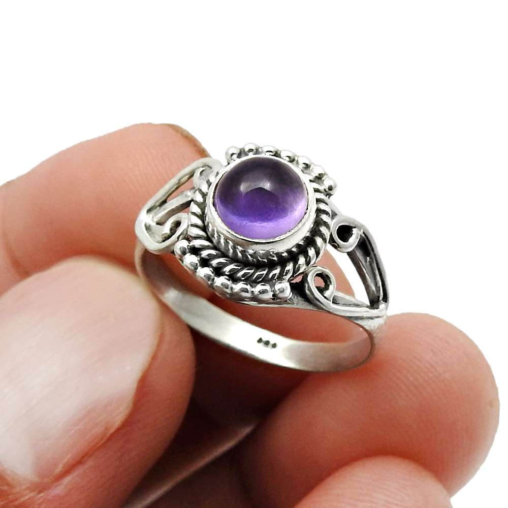 Natural Labradorite Gemstone Cocktail Ring Size 8 925 Sterling Silver Jewelry B5