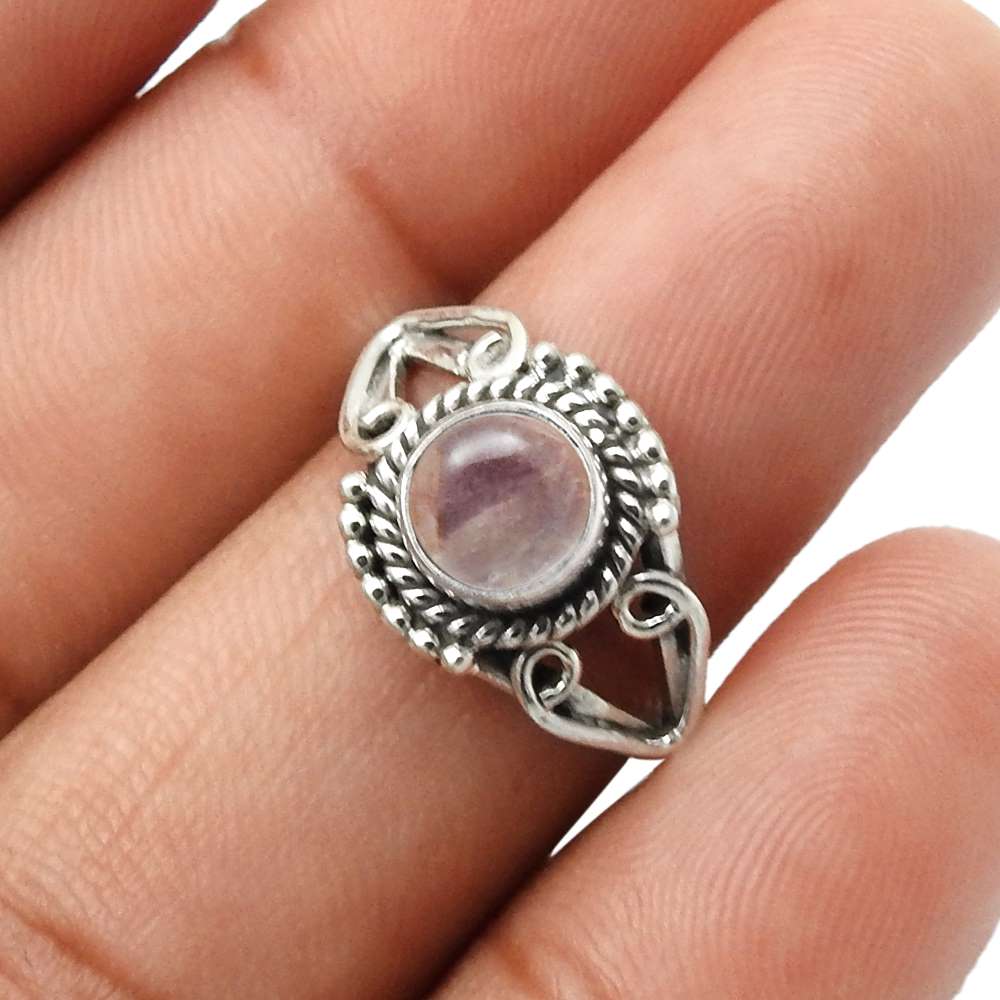 Natural Labradorite Gemstone Cocktail Ring Size 8 925 Sterling Silver Jewelry B5