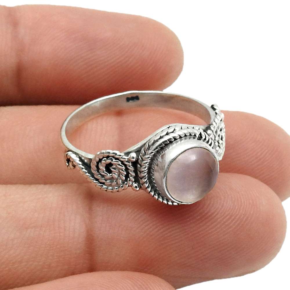 Natural Garnet Gemstone Cocktail Ring Size 8 925 Sterling Silver For Women R11