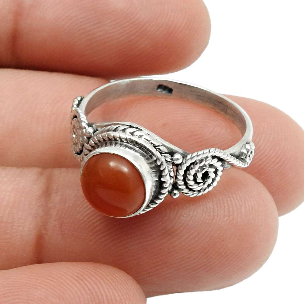 Natural Garnet Gemstone Cocktail Ring Size 8 925 Sterling Silver For Women R11