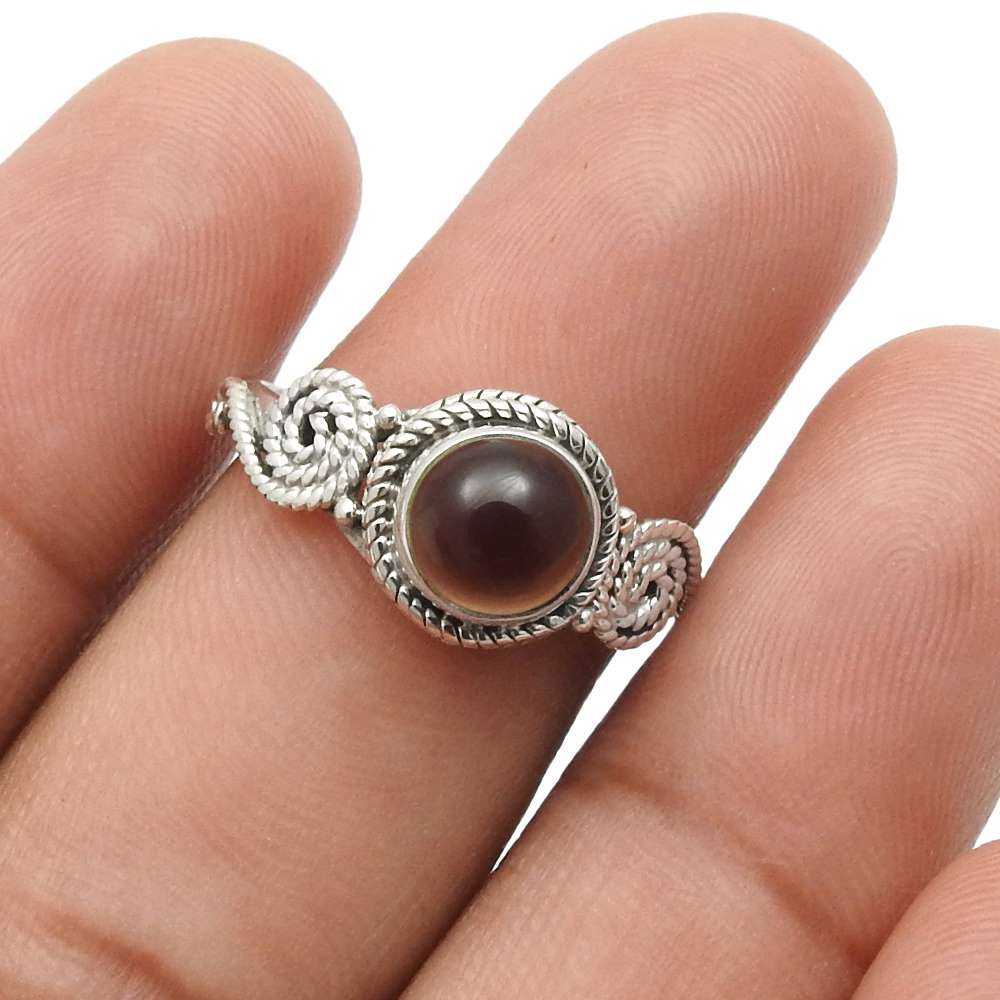 Natural Garnet Gemstone Cocktail Ring Size 8 925 Sterling Silver For Women R11