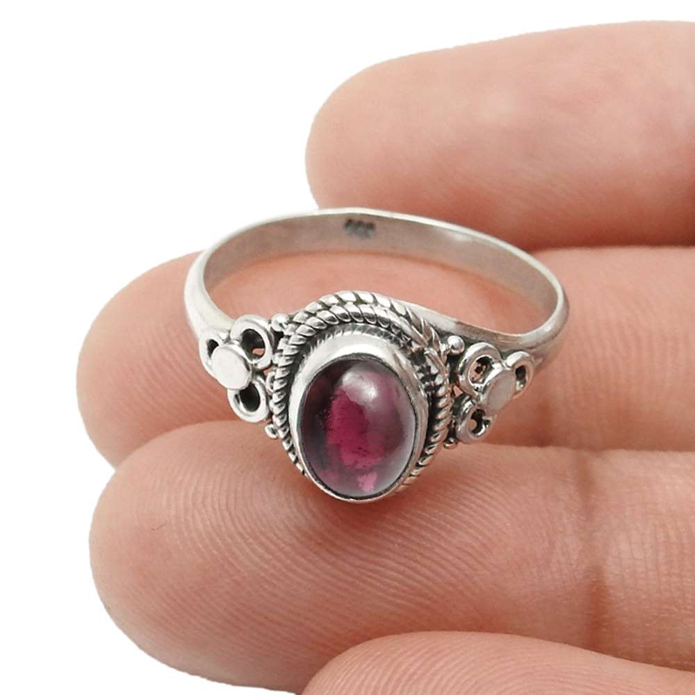 Natural Labradorite Gemstone 925 Silver Cocktail Ring Size 7 For Girls D3