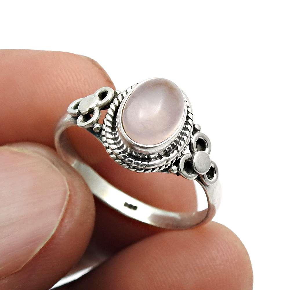 Natural Labradorite Gemstone 925 Silver Cocktail Ring Size 7 For Girls D3