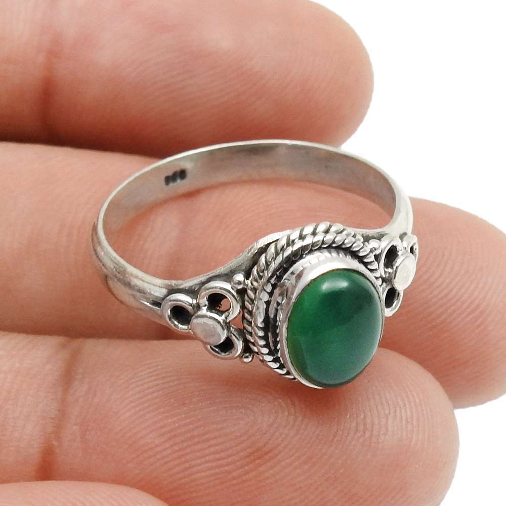 Natural Labradorite Gemstone 925 Silver Cocktail Ring Size 7 For Girls D3