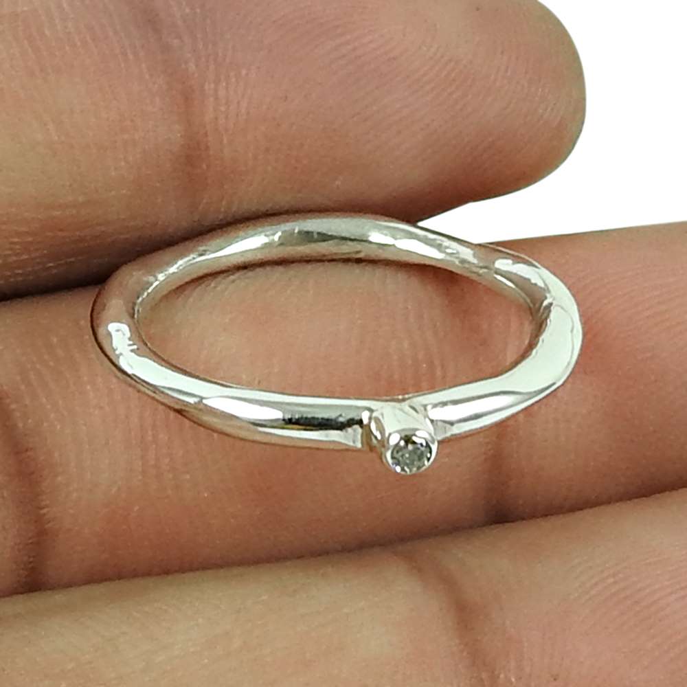 Pleasing White CZ Gemstone Ring 925 Sterling Silver Jewellery