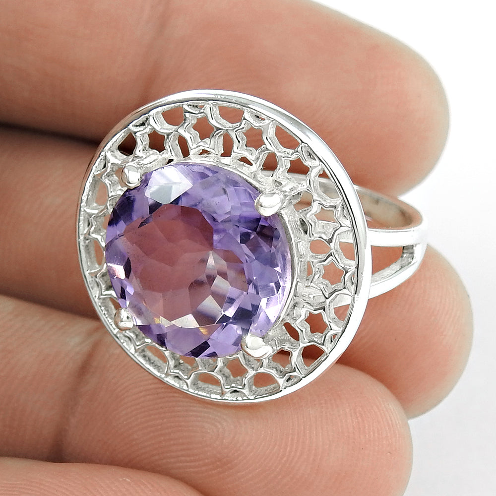 Latest Fashion Amethyst Gemstone 925 Sterling Silver Ring