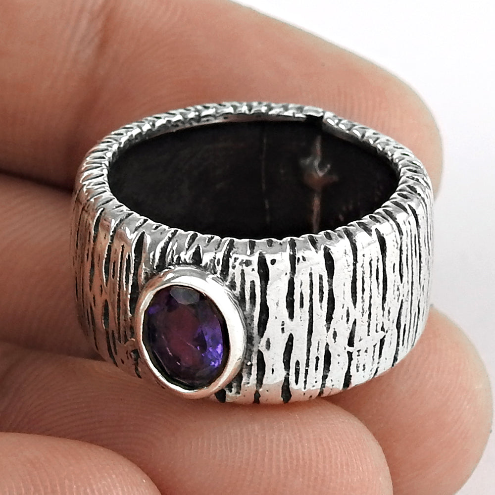Modern Style Garnet 925 Sterling Silver Ring