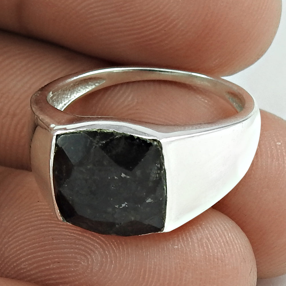 Daily Wear 925 Sterling Silver Brown Hakka Gemstone Ring Jewelry