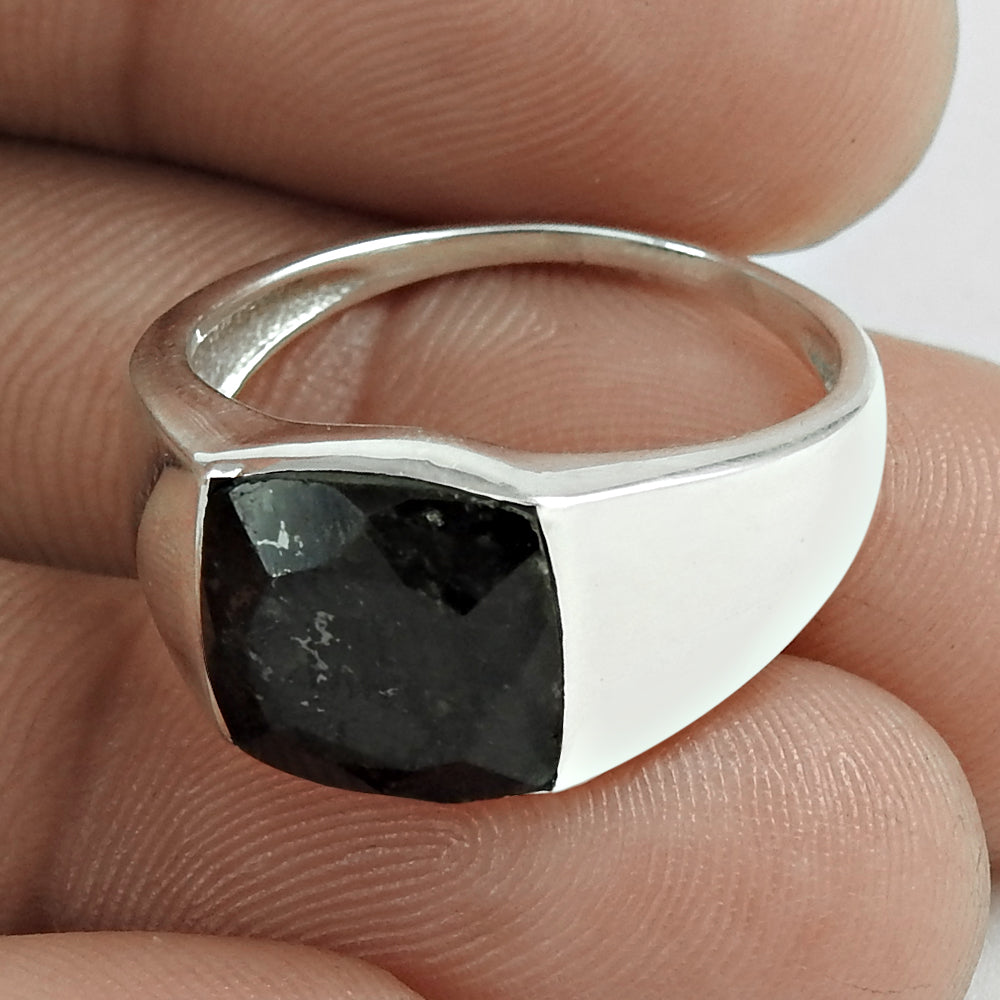 Daily Wear 925 Sterling Silver Brown Hakka Gemstone Ring Jewelry