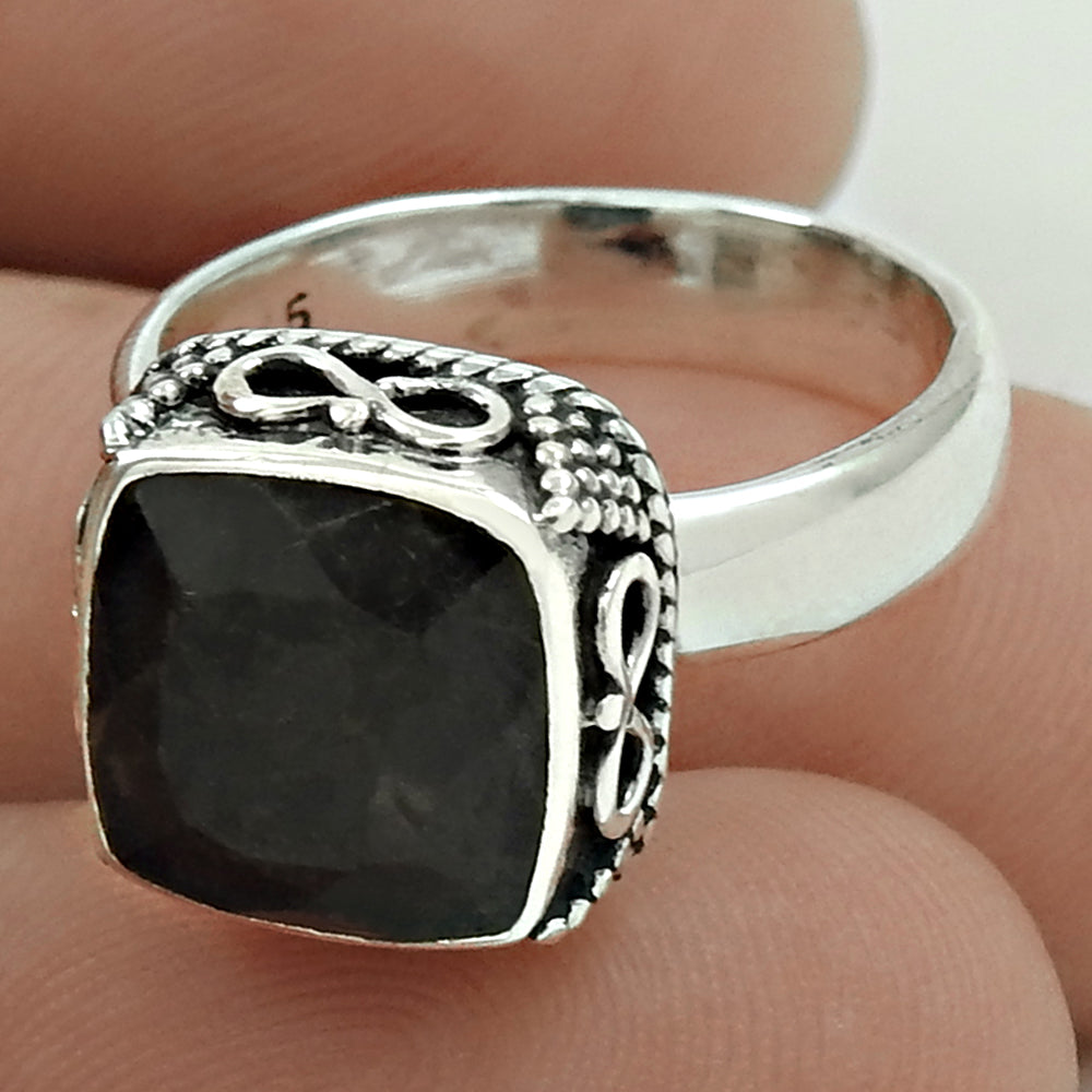 Wedding Gift 925 Sterling Silver Jewelry Carnelian Gemstone Ring Size 7 B49