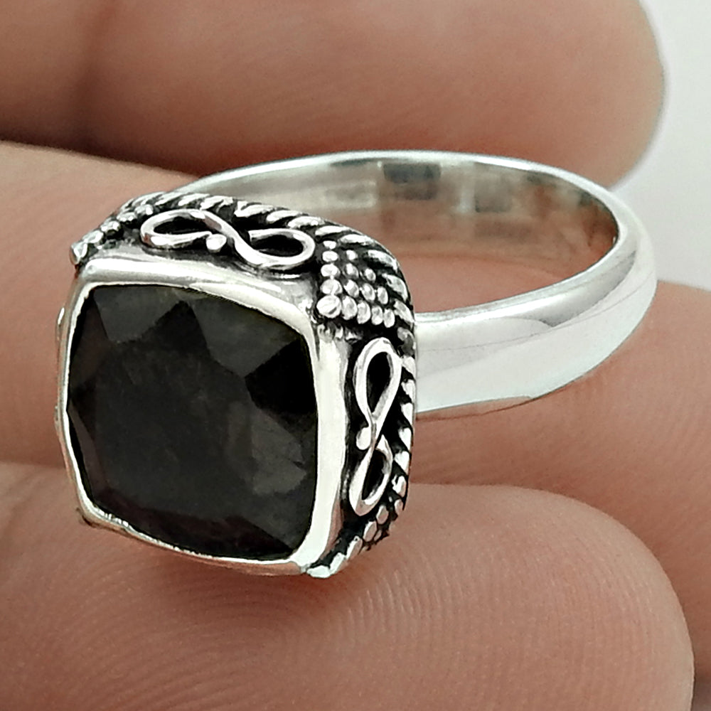 Wedding Gift 925 Sterling Silver Jewelry Carnelian Gemstone Ring Size 7 B49