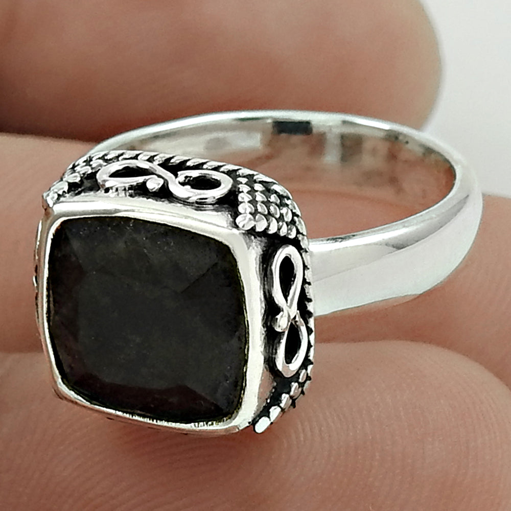 Wedding Gift 925 Sterling Silver Jewelry Carnelian Gemstone Ring Size 7 B49