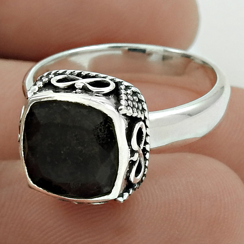 Wedding Gift 925 Sterling Silver Jewelry Carnelian Gemstone Ring Size 7 B49