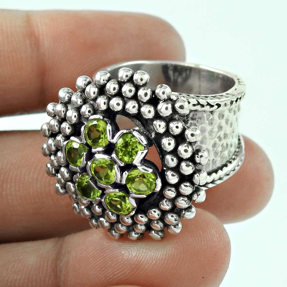 Misty Morning 925 Silver Peridot Ring