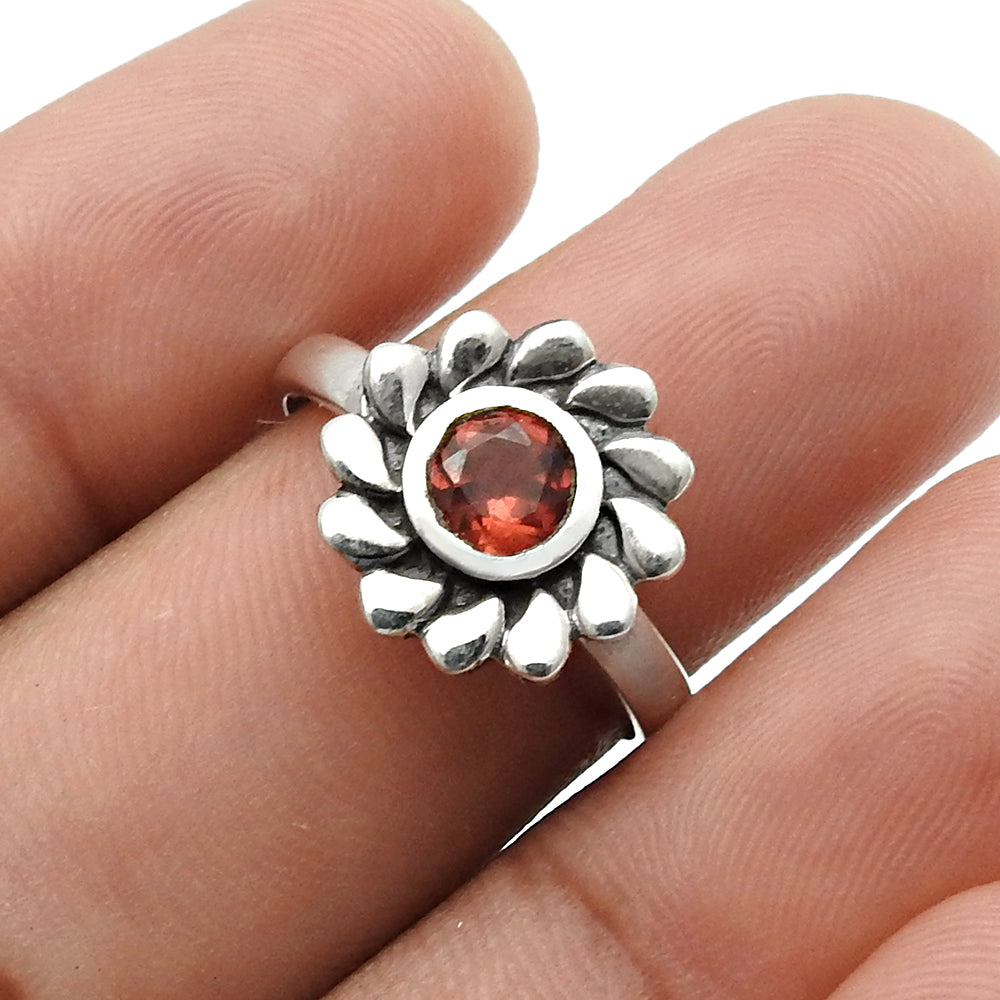 Birthday Gift For Her Natural Citrine Gemstone Cocktail Flower Ring Size 8 925 Silver Q2