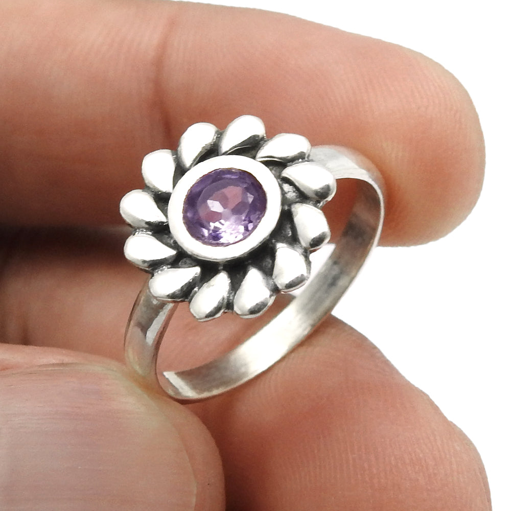 Birthday Gift For Her Natural Citrine Gemstone Cocktail Flower Ring Size 8 925 Silver Q2