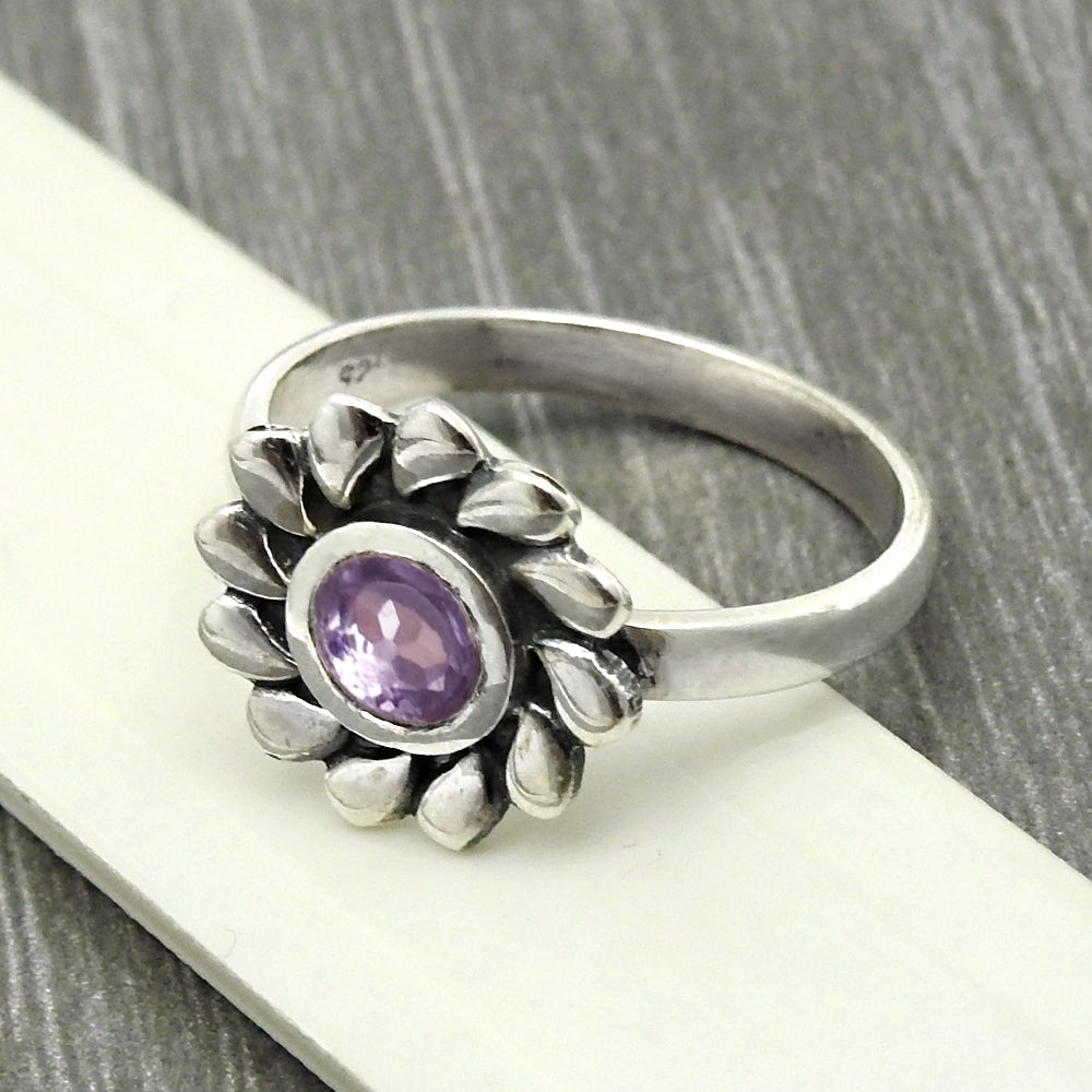 Birthday Gift For Her Natural Citrine Gemstone Cocktail Flower Ring Size 8 925 Silver Q2