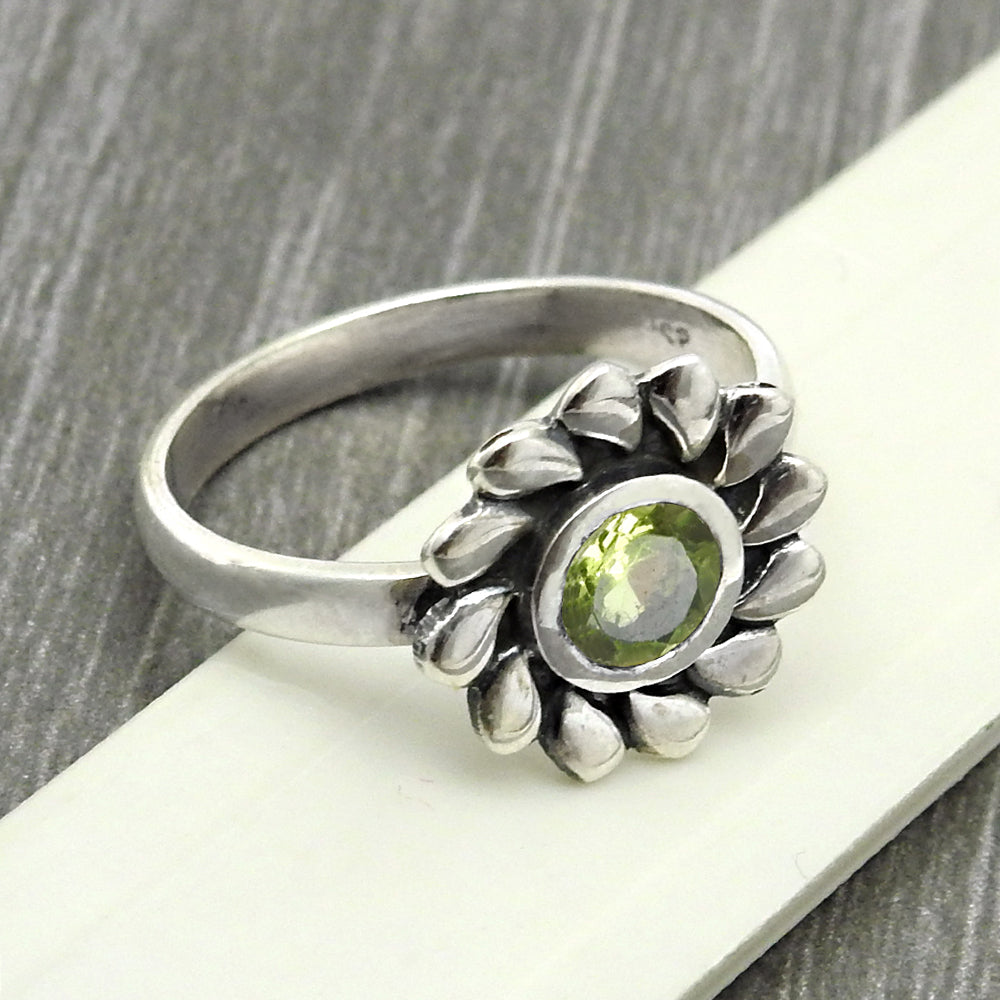 Birthday Gift For Her Natural Citrine Gemstone Cocktail Flower Ring Size 8 925 Silver Q2