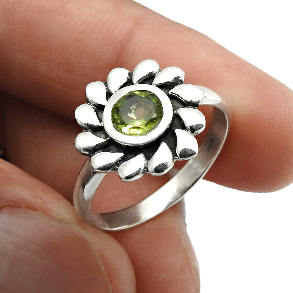 Birthday Gift For Her Natural Citrine Gemstone Cocktail Flower Ring Size 8 925 Silver Q2