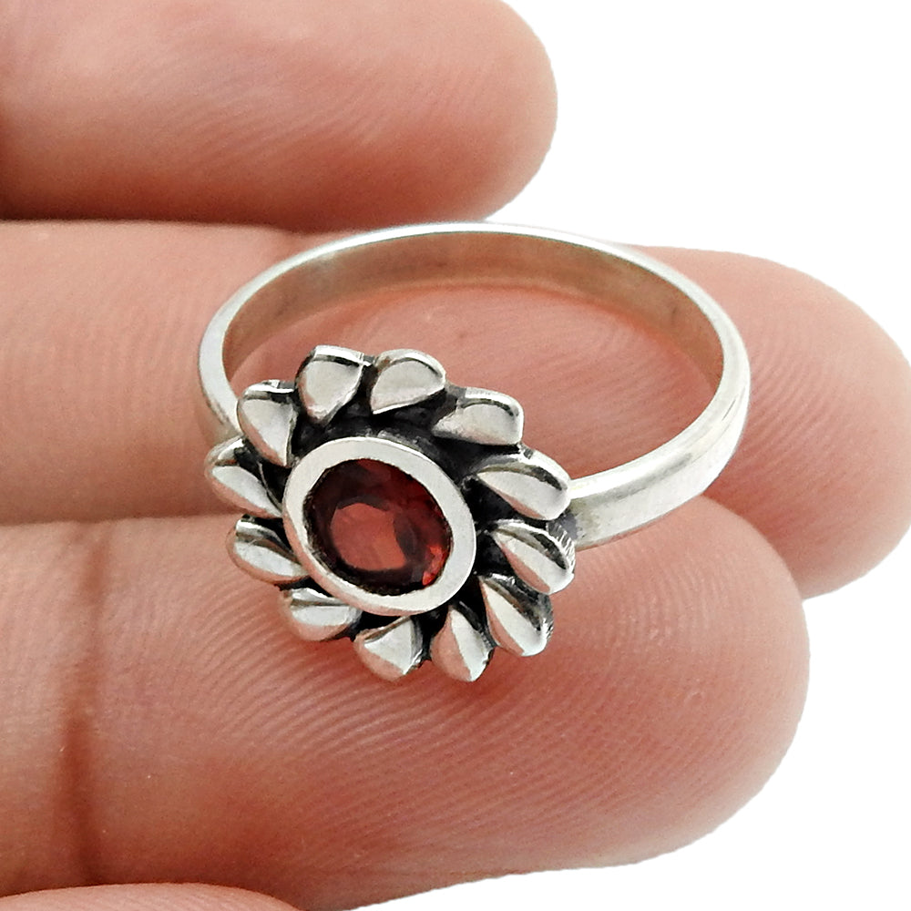 Birthday Gift For Her Natural Citrine Gemstone Cocktail Flower Ring Size 8 925 Silver Q2