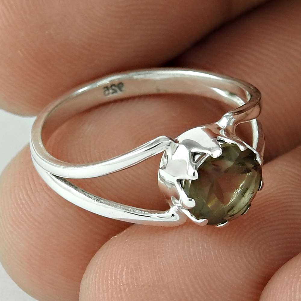 Lovely Brown 925 Silver Smoky Quartz Ring Wholesaler India