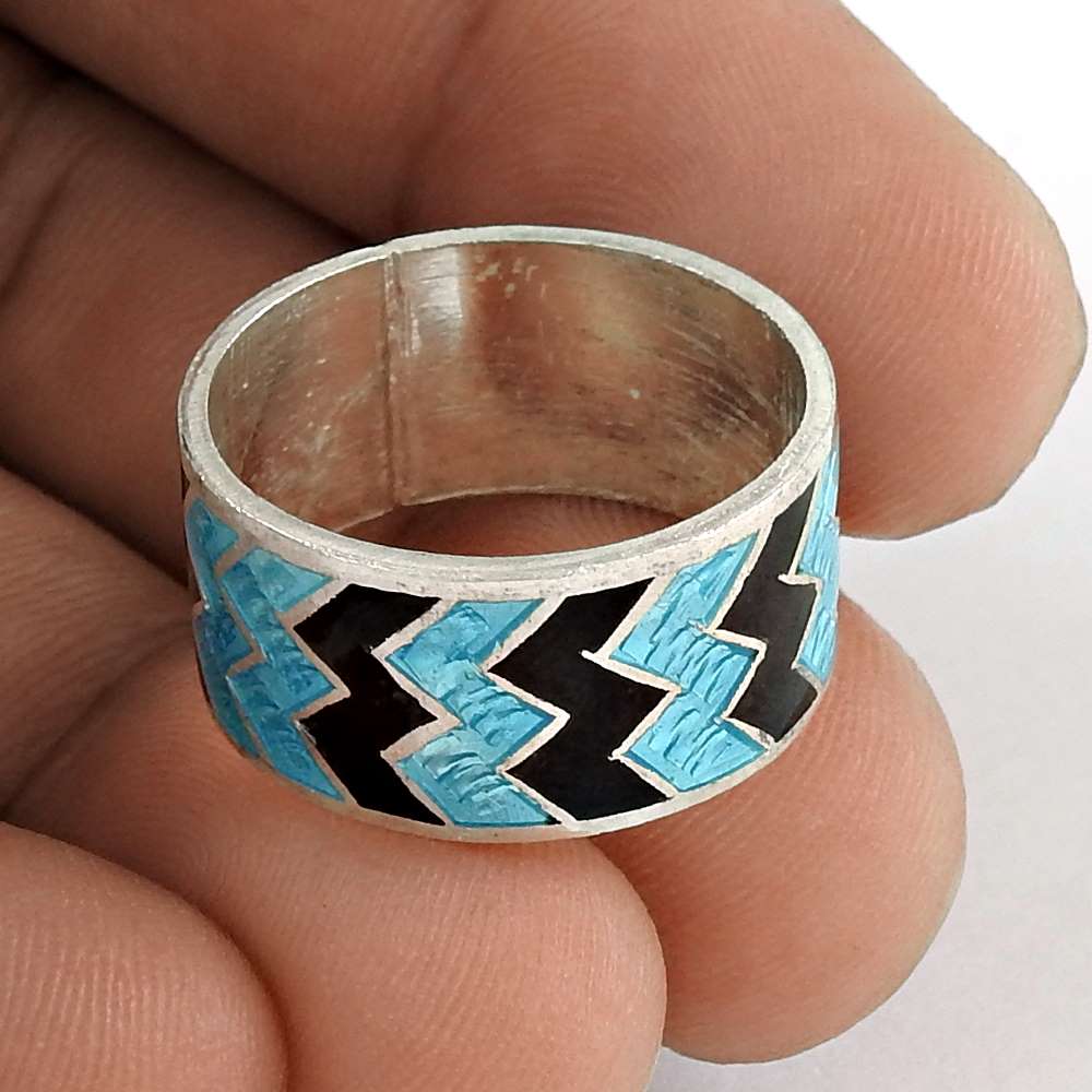 Island Fantasy 925 Sterling Silver Enamel Ring