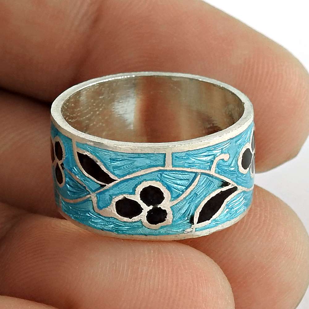 Draditions 925 Sterling Silver Enamel Ring Supplier