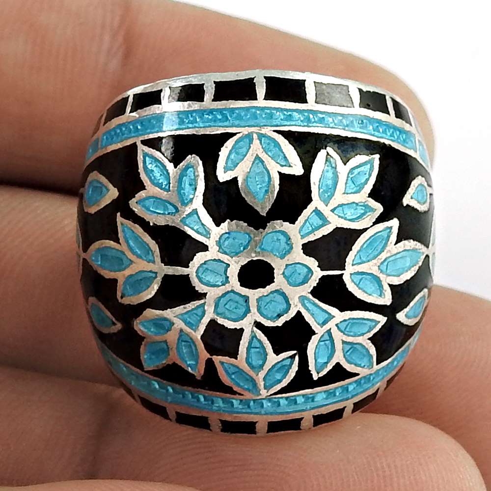 New Design 925 Sterling Silver Enamel Ring