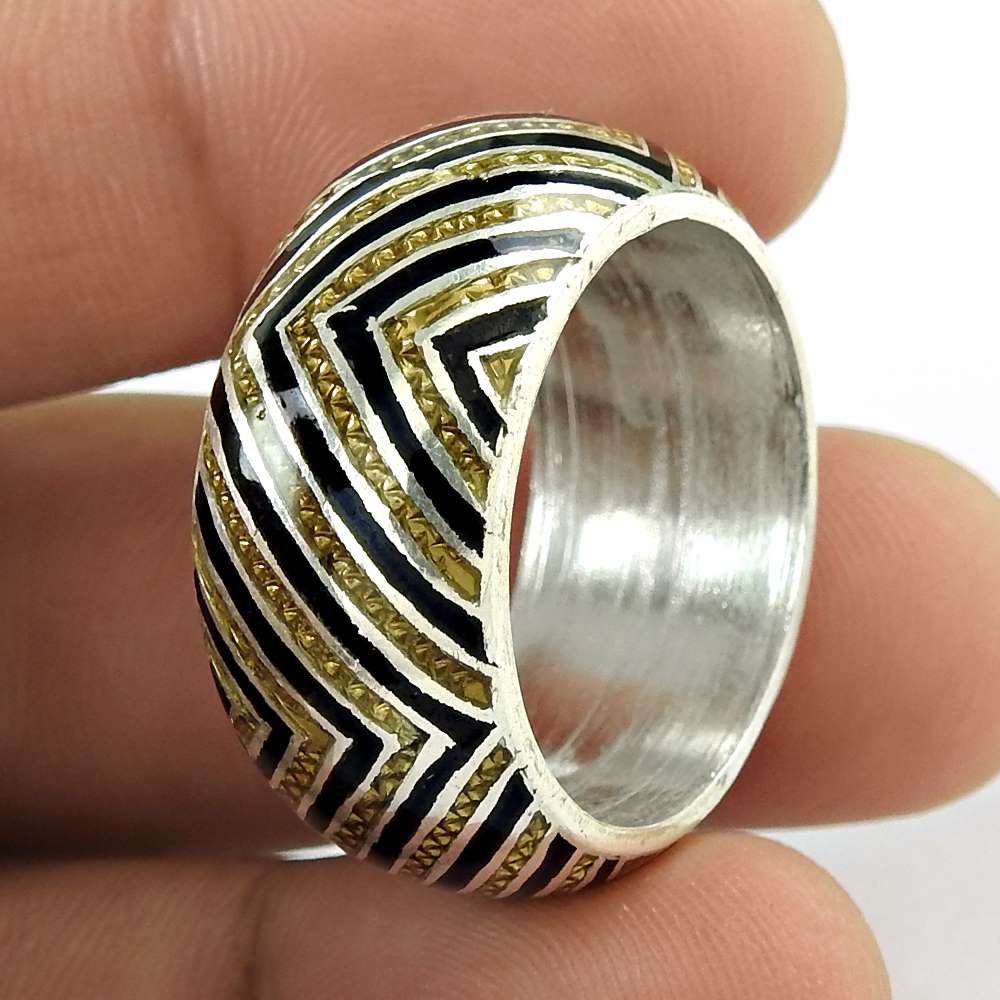 Festive 925 Sterling Silver Enamel Ring Wholesaling