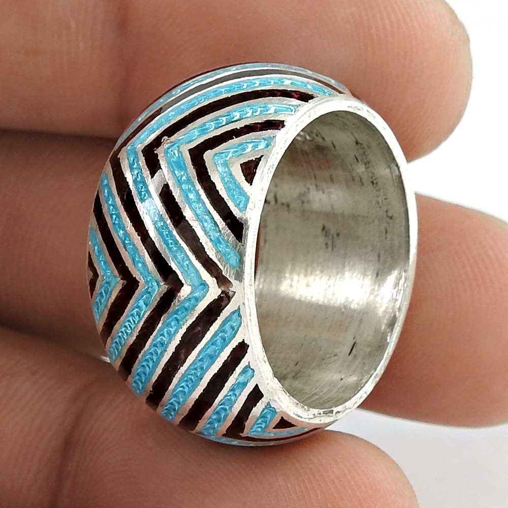 Breathtaking 925 Sterling Silver Enamel Ring Wholesale