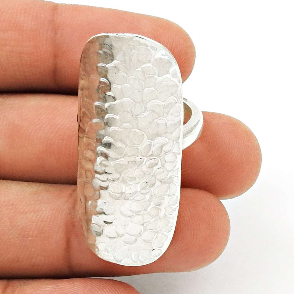 Artisan 925 Solid Sterling Silver Jewelry Band Tribal Ring N1