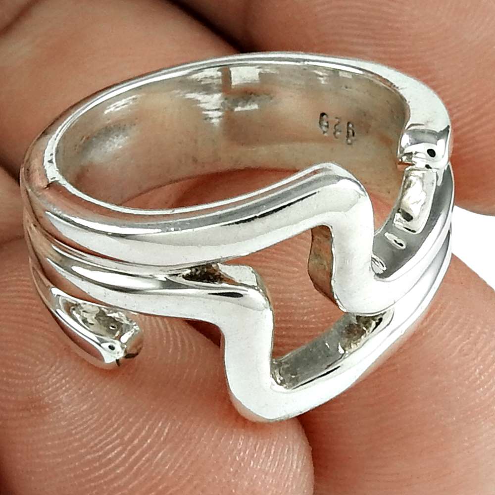 Jewelry 925 Solid Sterling Silver Statement Vintage Look Ring Size 6.5 F84