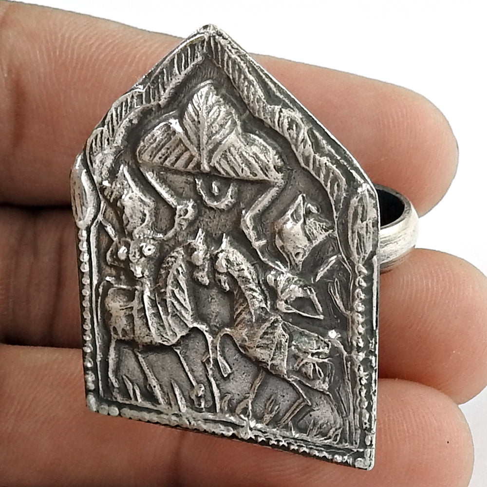 God Oxidised 925 Sterling Silver Ring