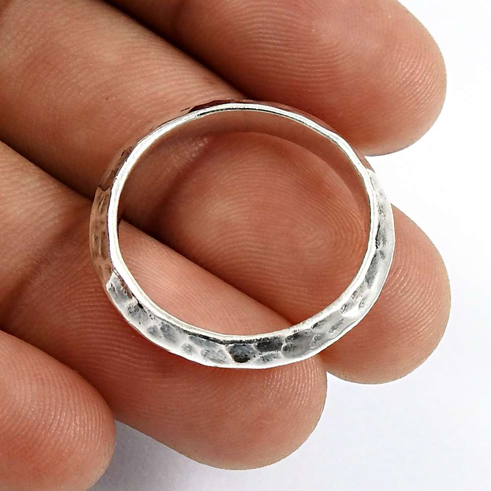 Band Ring Size 7 925 Solid Sterling Silver HANDMADE Indian Jewelry B36