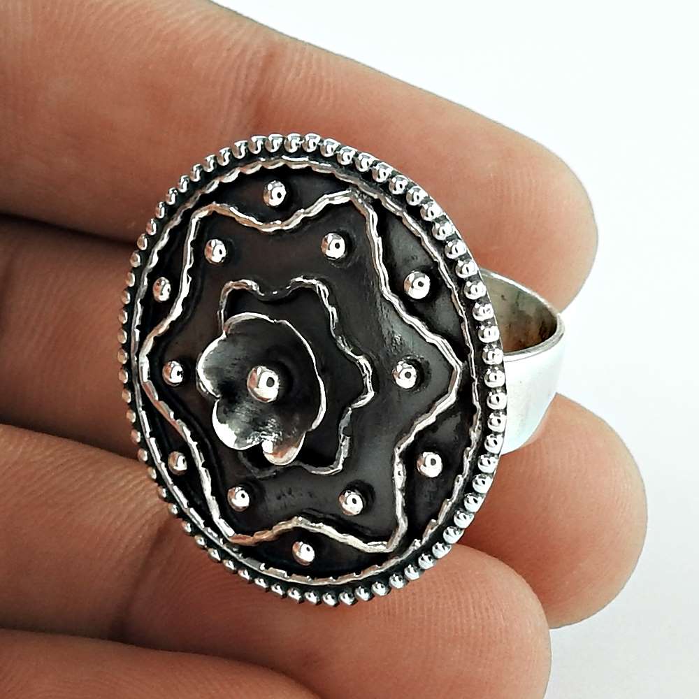 Mystic Princess Flower Design 925 Silver Ring