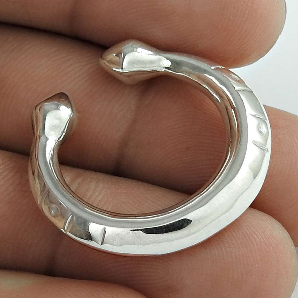Handmade Indian Jewelry 925 Solid Sterling Silver Cocktail Open Ring Size 9 N6