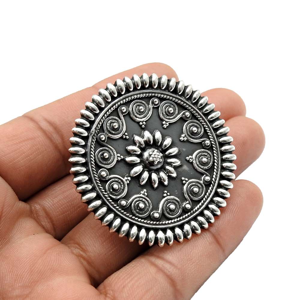 925 Sterling Silver HANDMADE Jewelry Antique Look Artisan Ring Size 9 R24