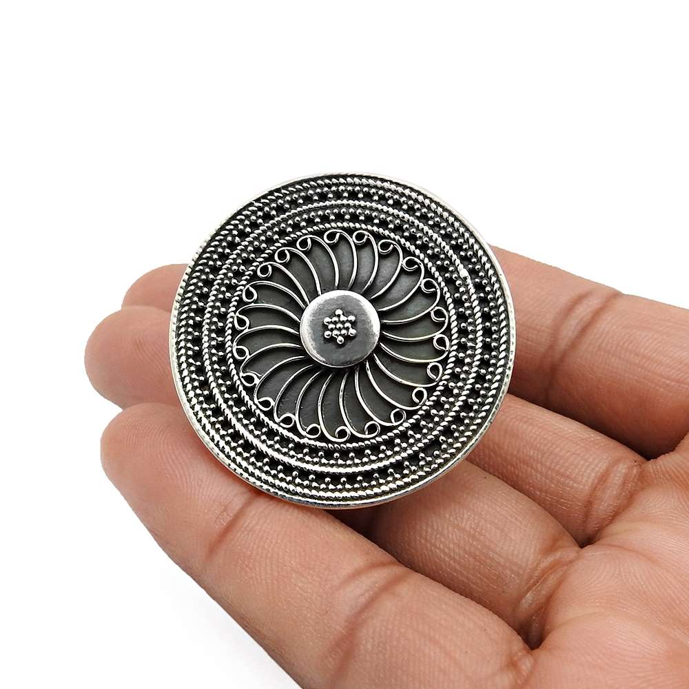 Antique Ring Size 8 925 Solid Sterling Silver HANDMADE Indian Jewelry S26