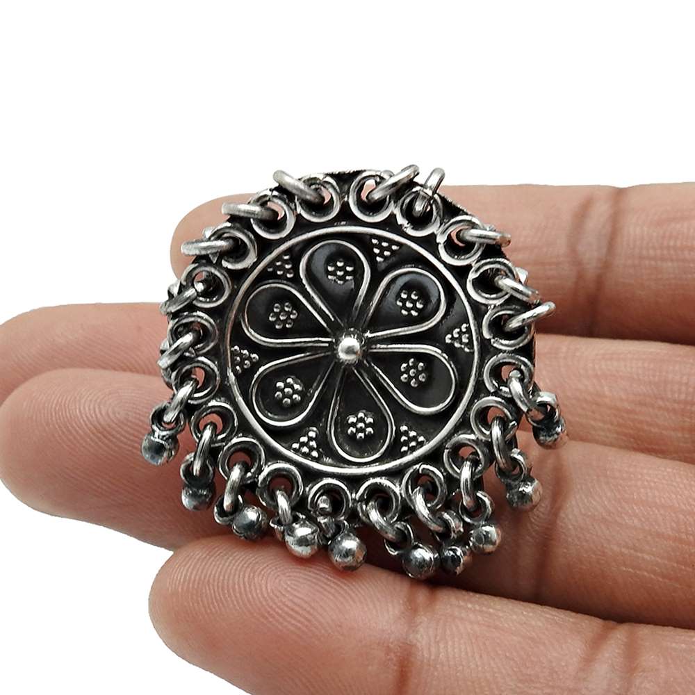 925 Sterling Silver HANDMADE Jewelry Antique Look Ring Size 8 T25