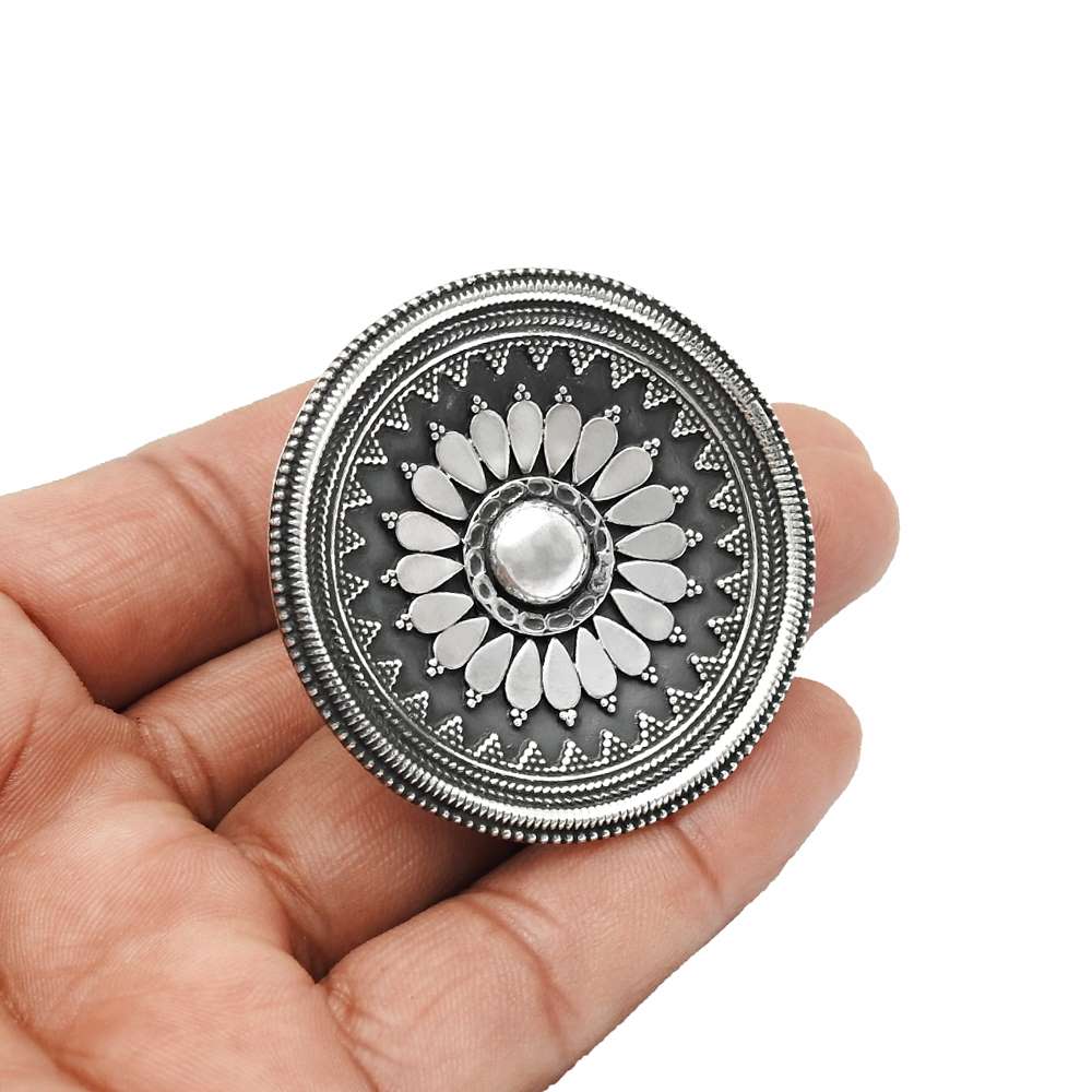 925 Sterling Silver HANDMADE Jewelry Antique Ring Size 8 V26