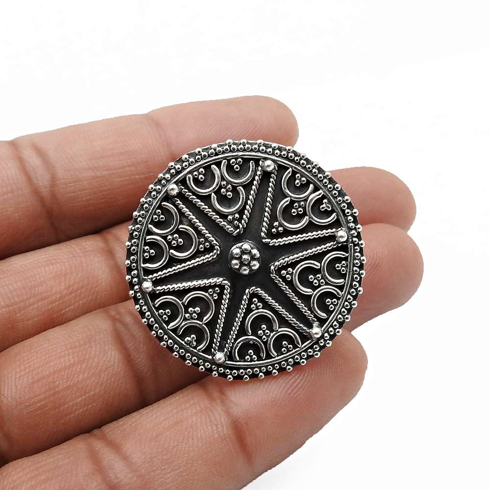 925 Sterling Silver HANDMADE Jewelry Antique Look Ring Size 9 O28