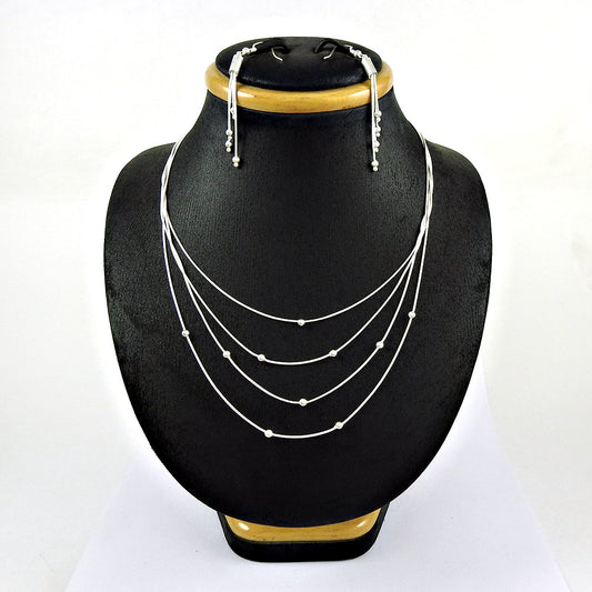 101 Solid 925 Sterling Silver Earrings Necklace Set