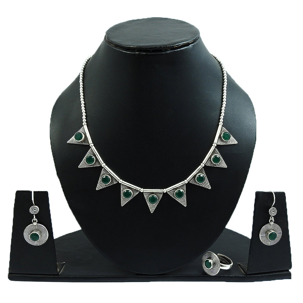 101 Vintage Inspired Green Onyx 925 Sterling Silver Jewelry Set A Touch of Grace