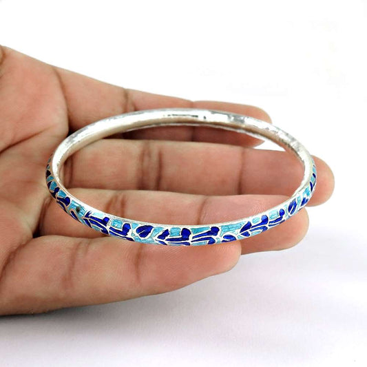 Solid 925 Sterling Silver Jewellery Stunning Inlay Handmade Bangle