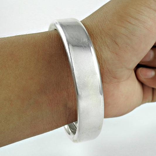 101 Solid 925 Sterling Silver Hollow Bangle for Men & Women