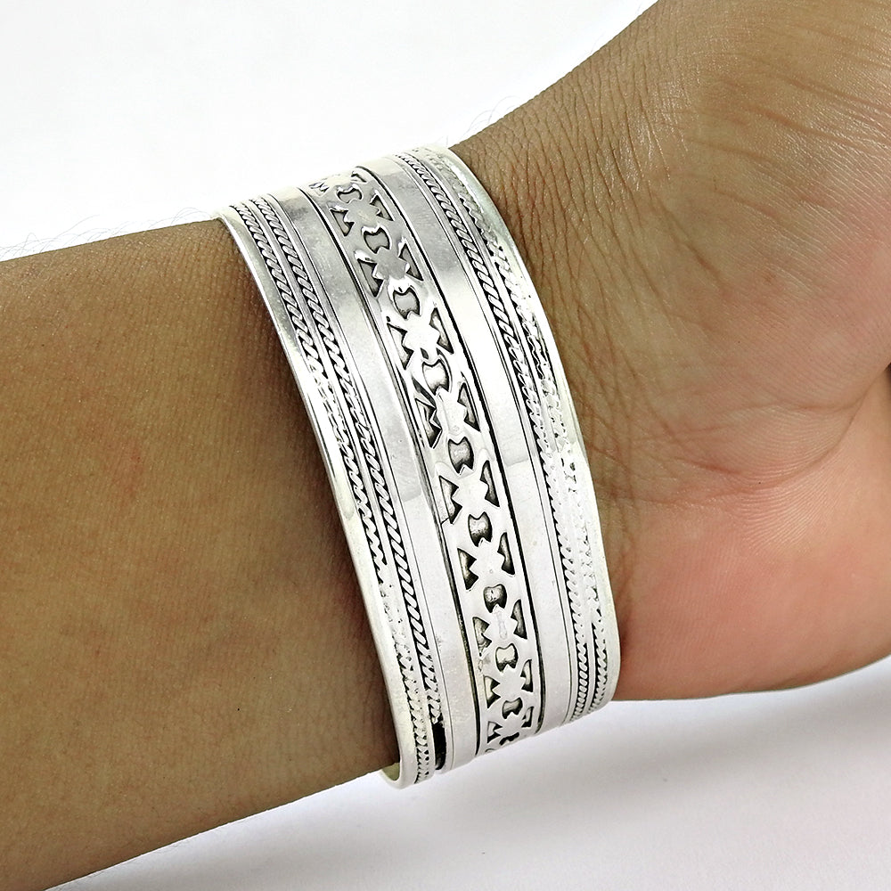 101 Solid 925 Sterling Silver Designer Adjustable Bangle