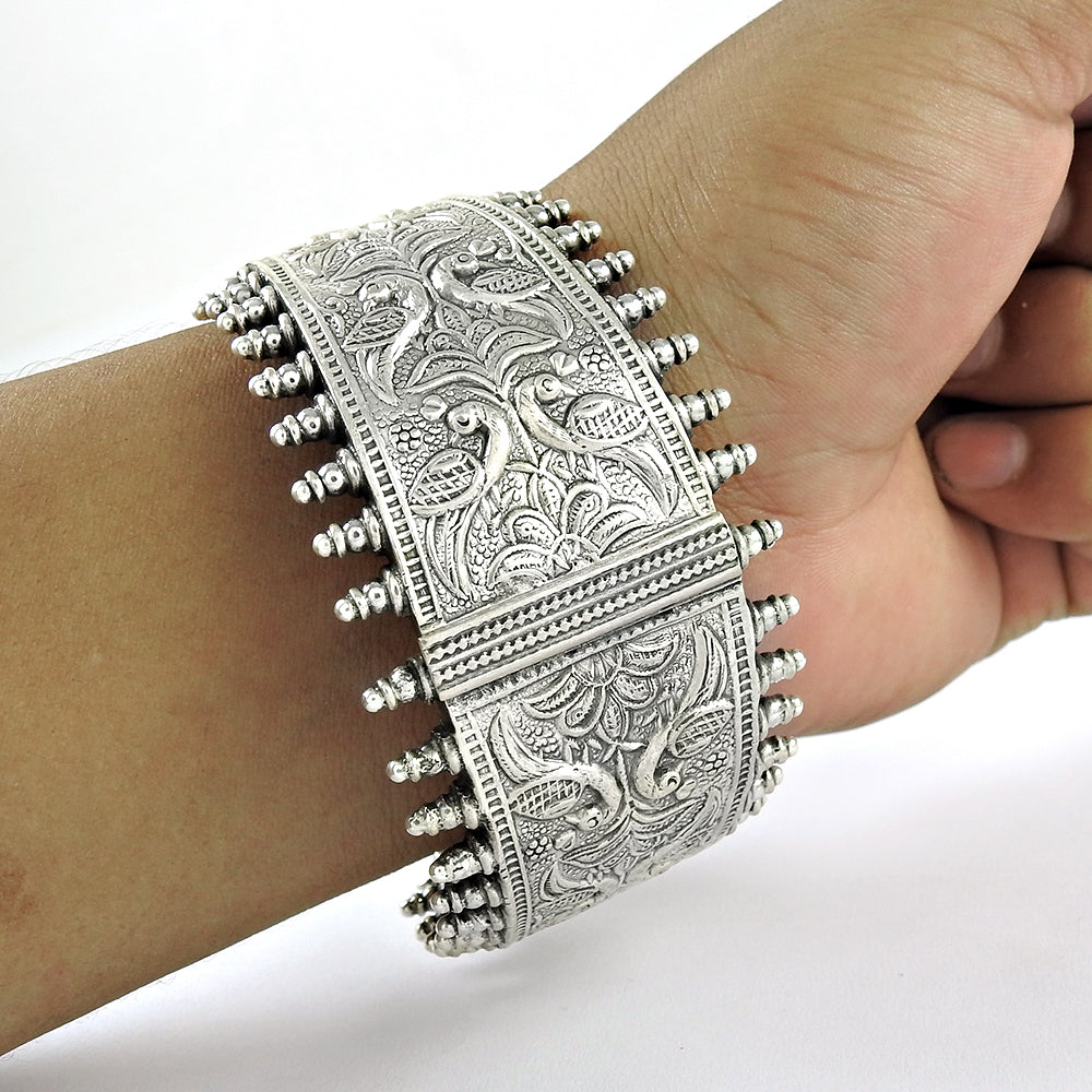 101 Vintage 925 Sterling Silver Antique Look Artisan Cuff Bangle