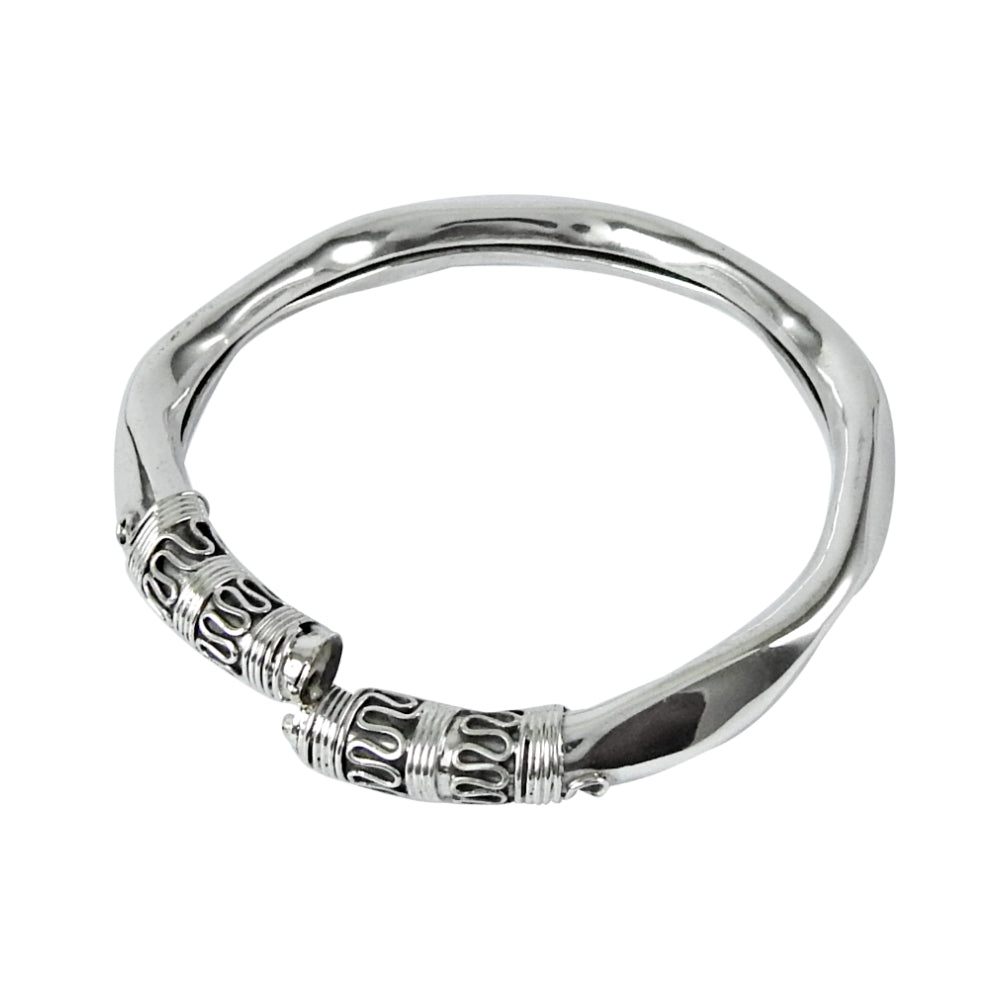 925 Sterling Silver Handcrafted Jewelry Mothers Day Gift Bangle Open Y1